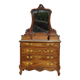 Commode en noyer Louis XV avec miroir
