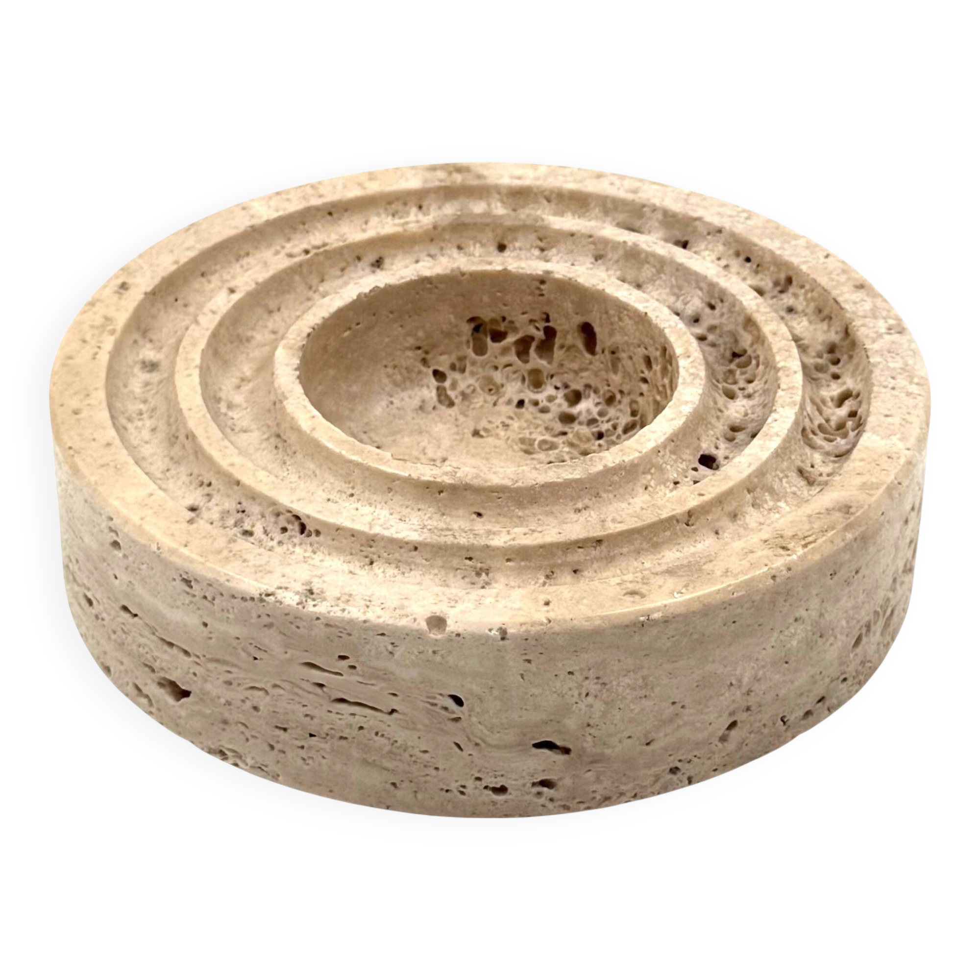Travertine vide poche / ashtray, Cerri Nestore, Italy, 1970s