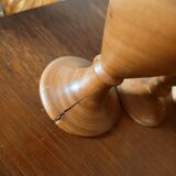 Set of 4 turned wooden vases