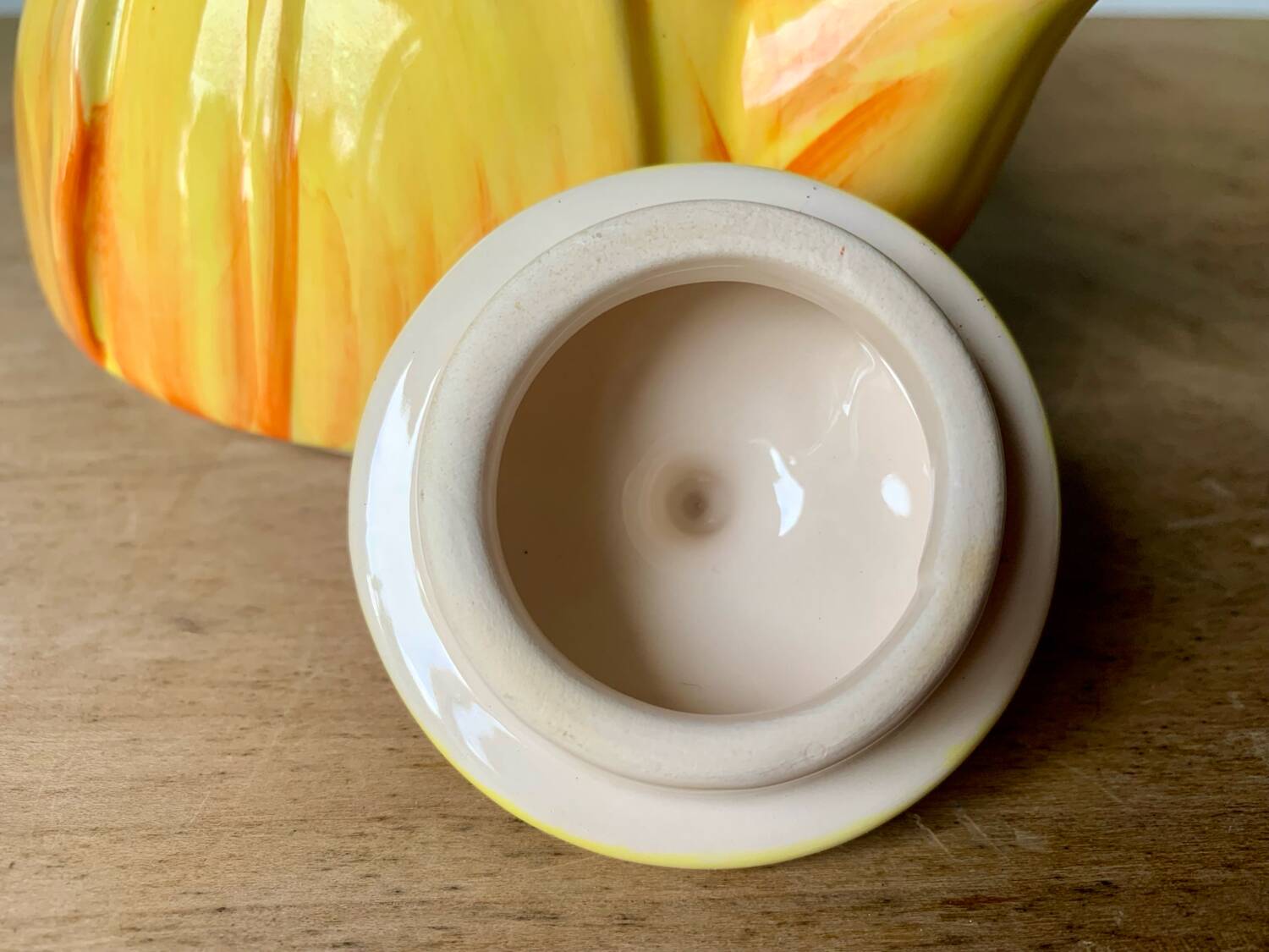 Vintage flower slip teapot