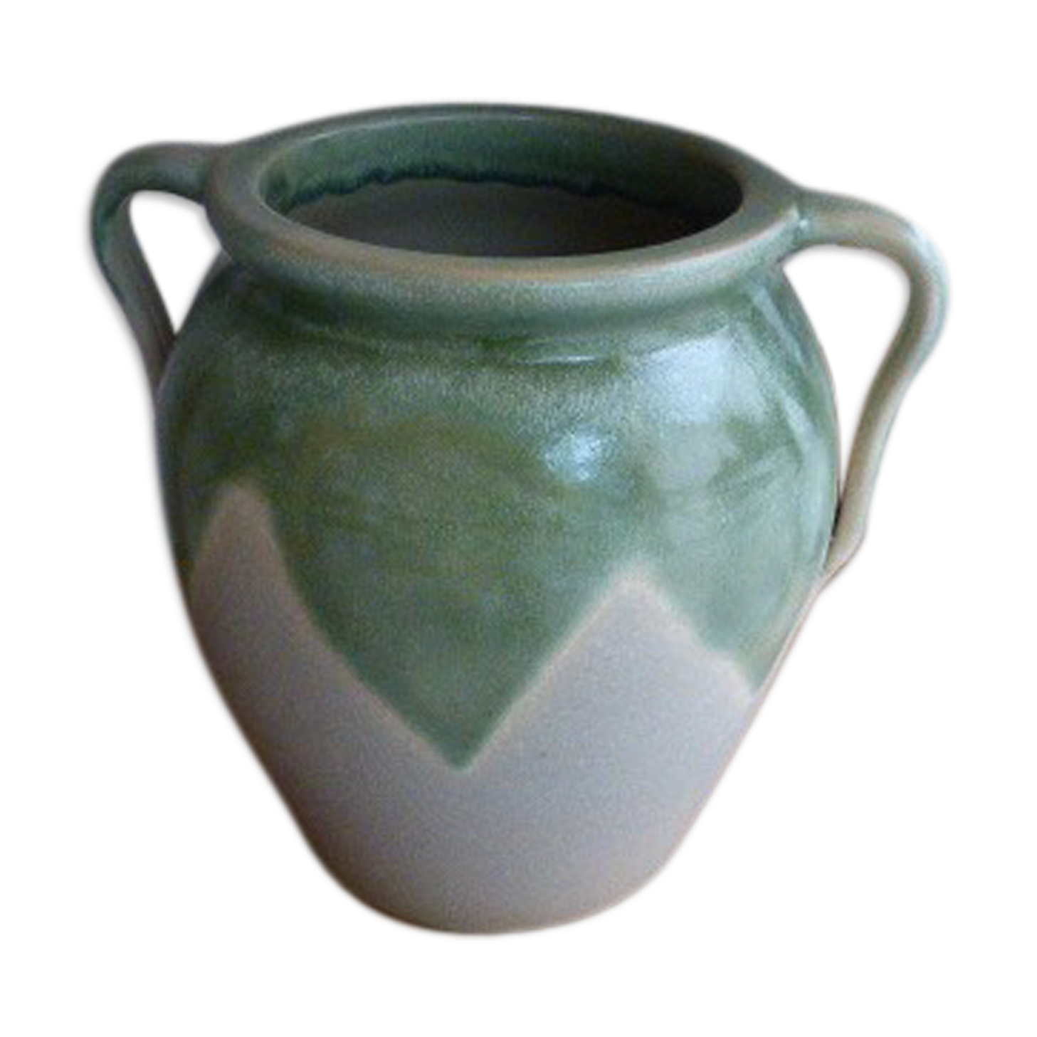 Enamelled sandstone flower pot