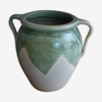 Enamelled sandstone flower pot