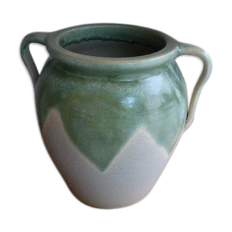 Enamelled sandstone flower pot