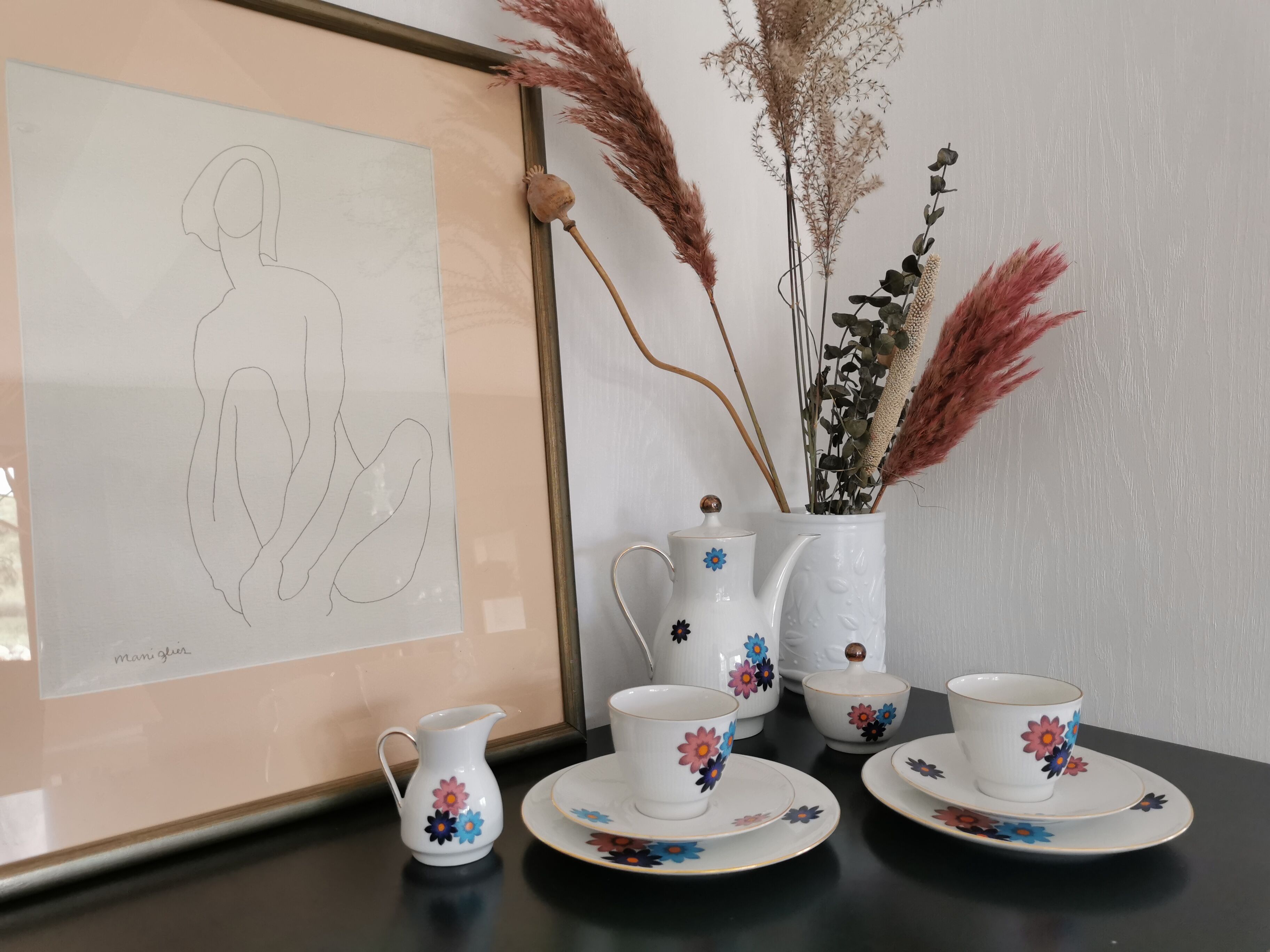 Winterling coffee or tea service, vintage from the 70's floral decoration