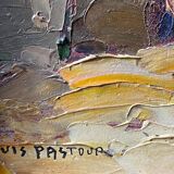 Tableau signé Louis PASTOUR 1876-1948 Vue du pont de Sospel (Provence)