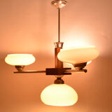 1950s art deco chandelier, Spółdzielnia Pracy Metal Kraków, Poland