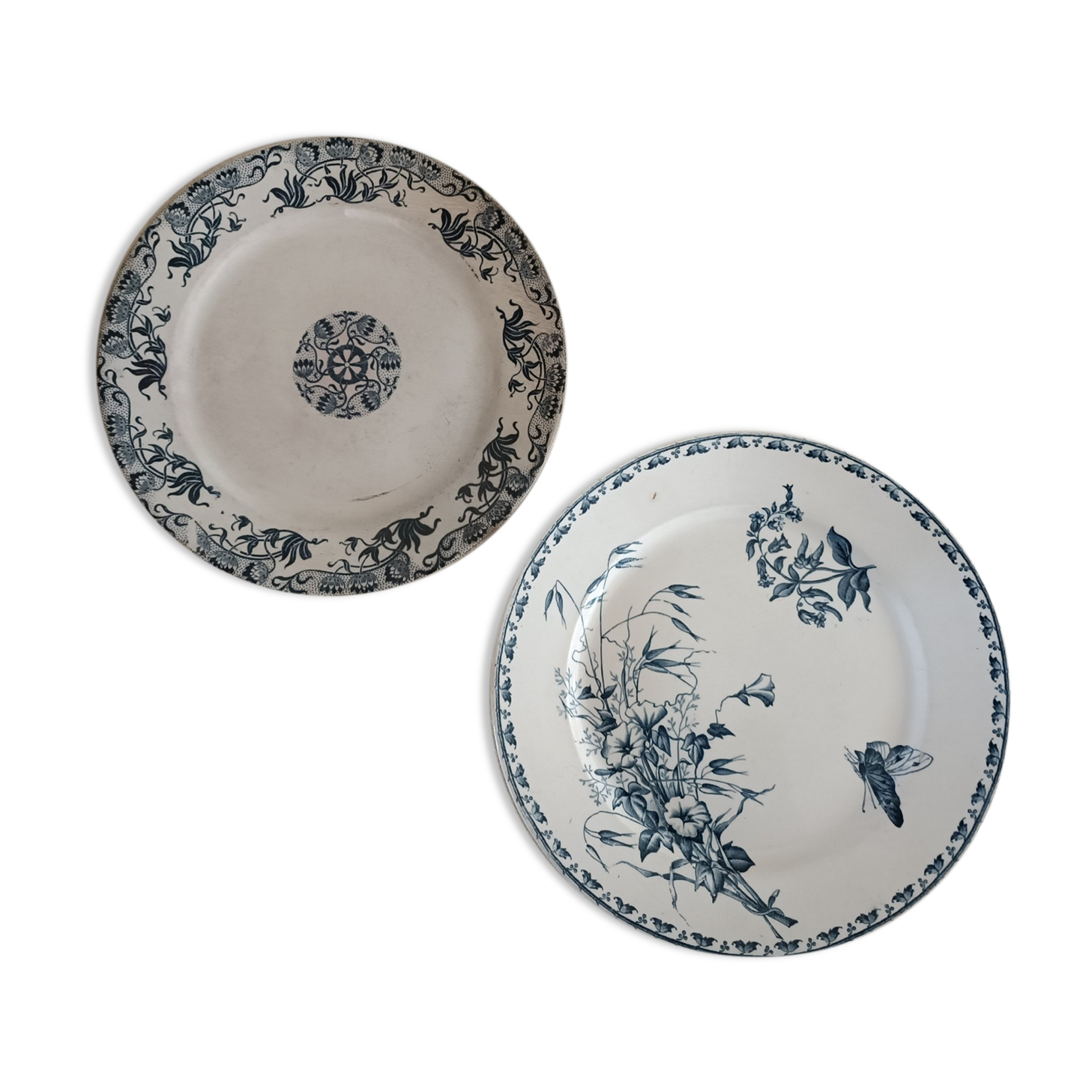 2 plates iron earth Sarreguemines