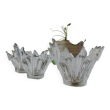 Glazen schaaltjes set van 3 model Noorderlicht of Revontulet Tauno Wirkkala
