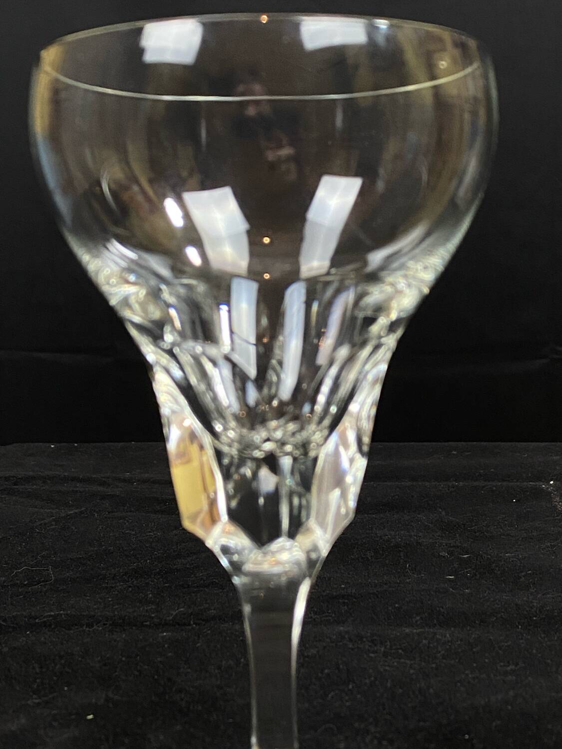 set of 6 antique cut crystal wine glasses in tulip shape from the pres