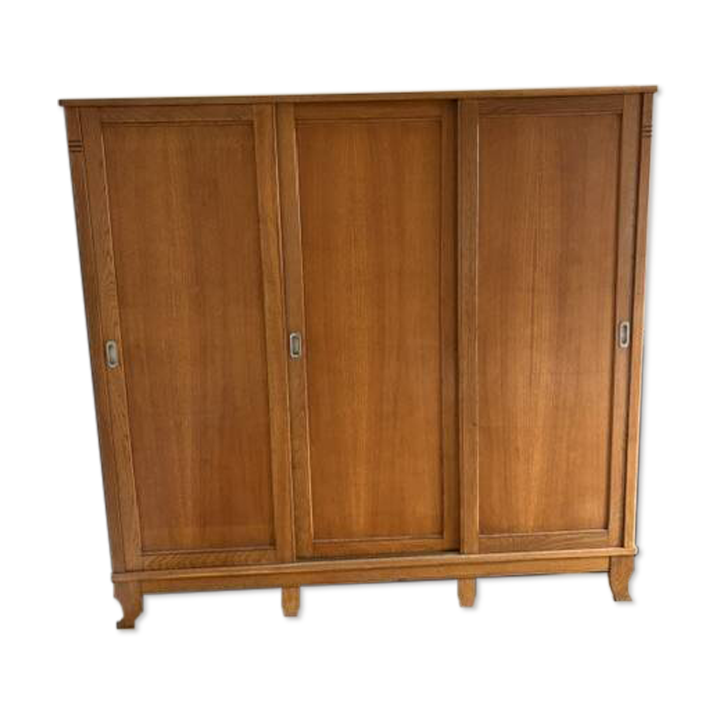 Large vintage Scandinavian wardrobe with 3 sliding doors.