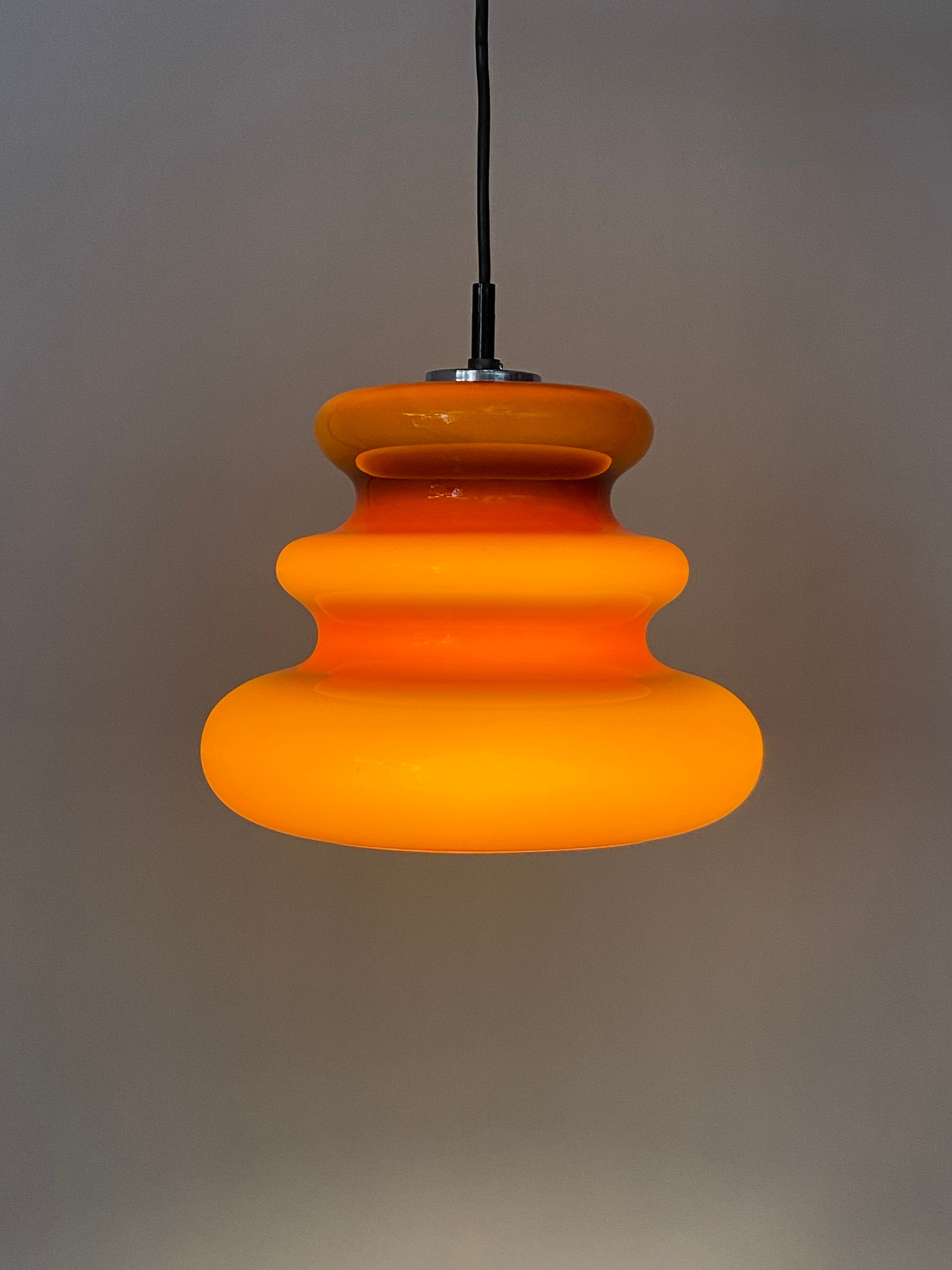 Brown glass pendant light 'AH 1' by Peill et Putzler