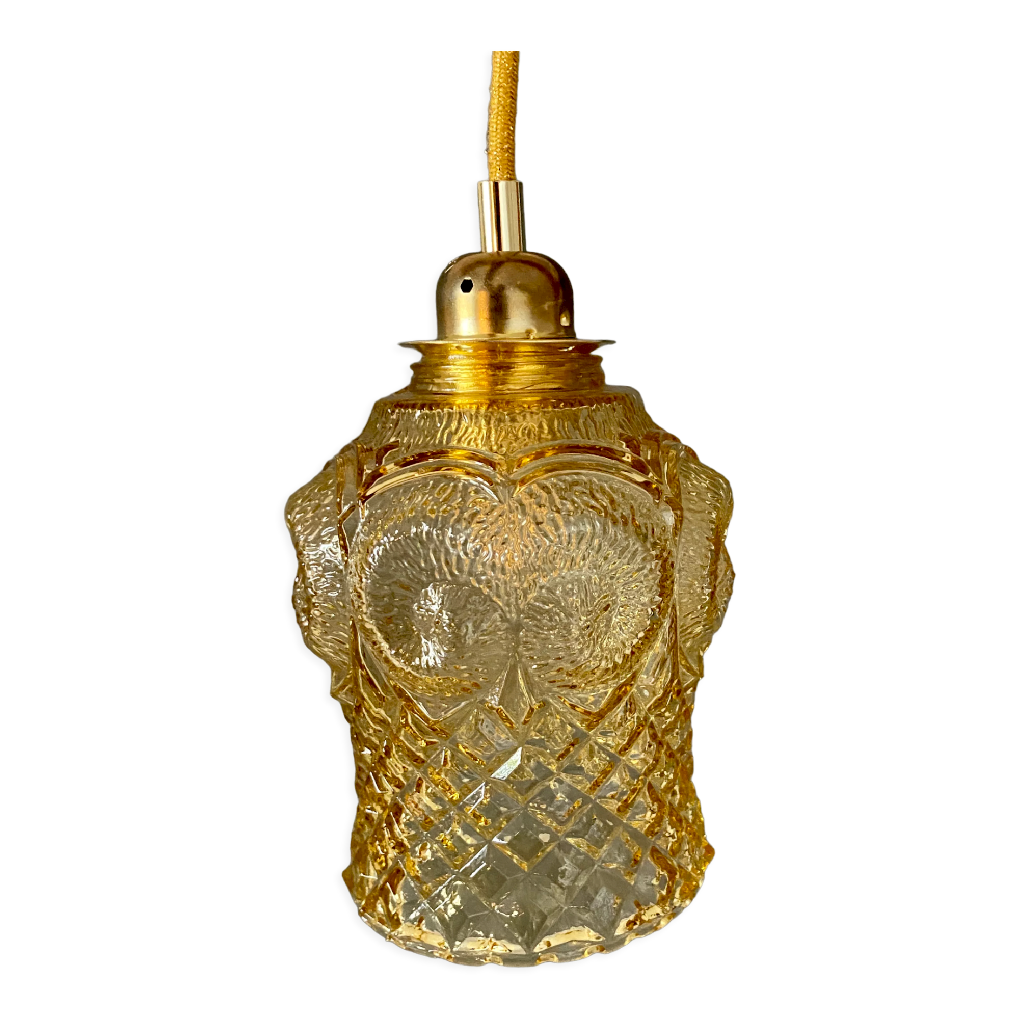 Vintage amber glass tulip ride