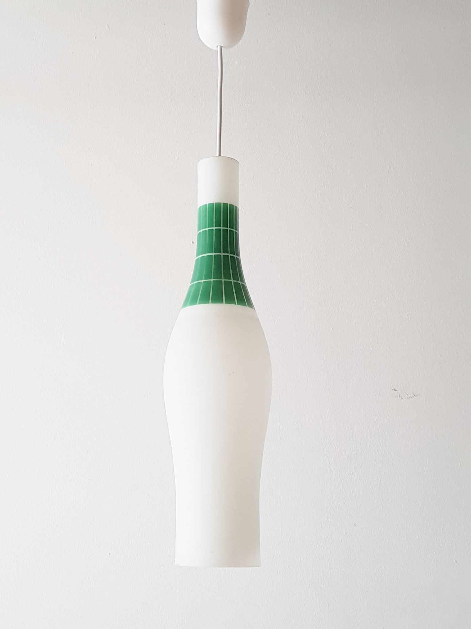 1950 vintage frosted glass suspension