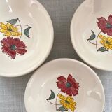 Set of 6 flowered soup plates