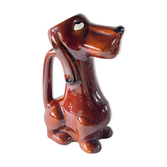 Zoomorphic pitcher dog in ceramics poet laval
