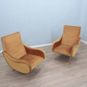 Mid century Lady style velvet armchairs 1960s