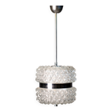 Vintage Crystal Glass Chandelier: Mid-Century Modern Austrolux Pendant Ligh