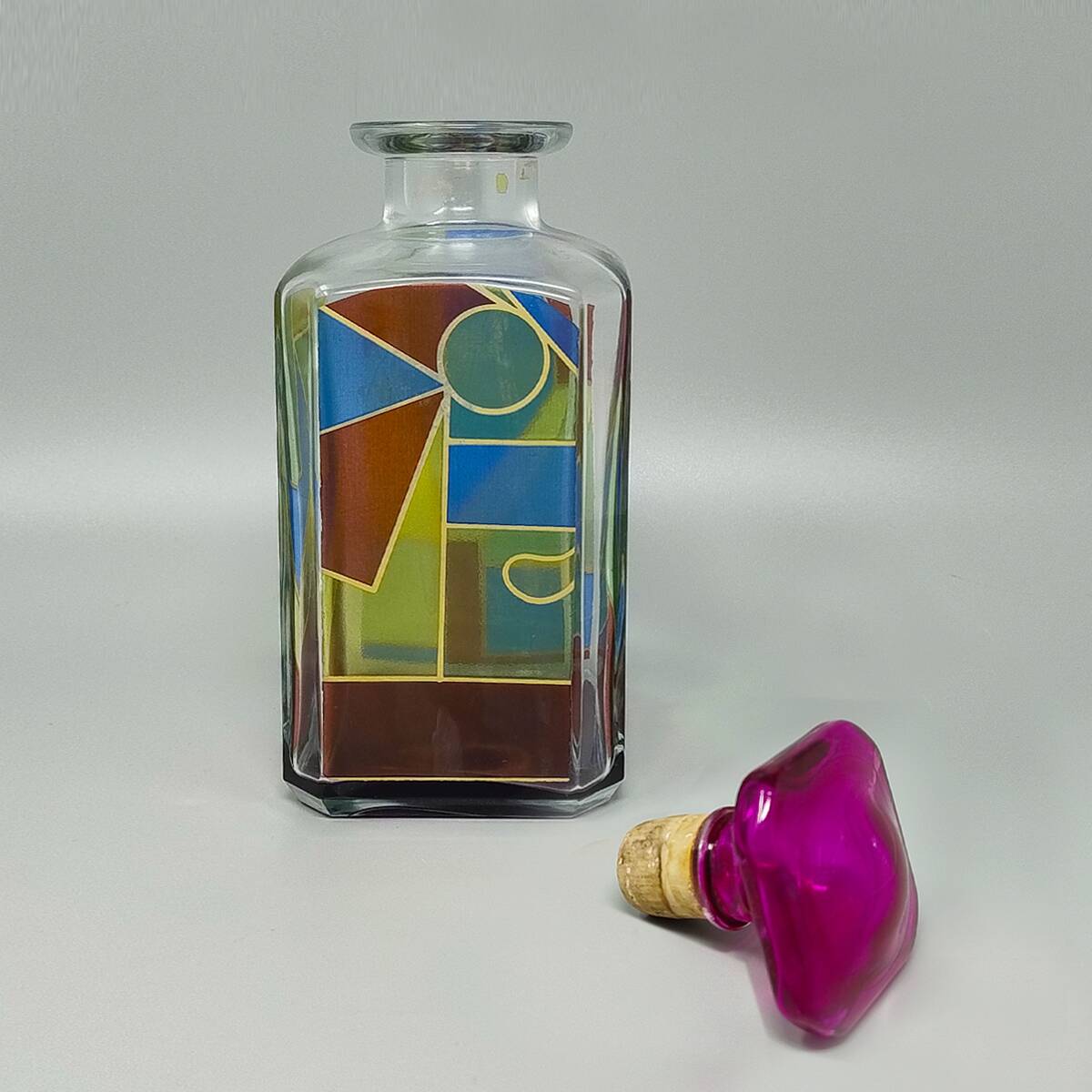 1970s Stunning Decanter or Decorative Bottle by Luigi Bormioli. Made in Ita
