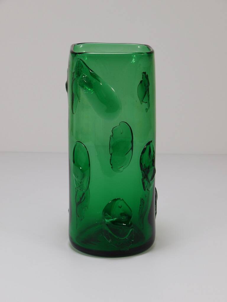 Large Green Glass Vase Vetro Verde from Empoli, Italy, 1960s