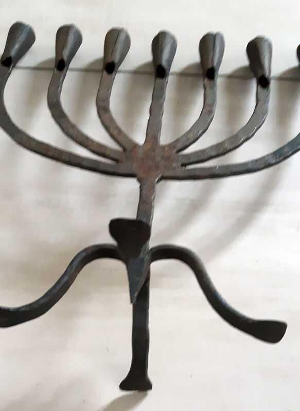 Old candelabra with 7 wrought iron branches