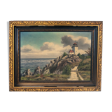 Oli painting in golden frame