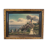 Oli painting in golden frame