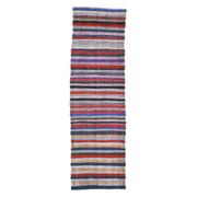 Vintage Turkish Hand-Knotted Wool Cotton Red Kilim Runner Rug 100x335