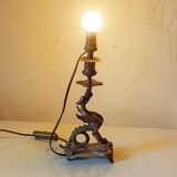 Vintage Brass Dragon Griffin Table Lamp: Mid-Century Modern Lighting
