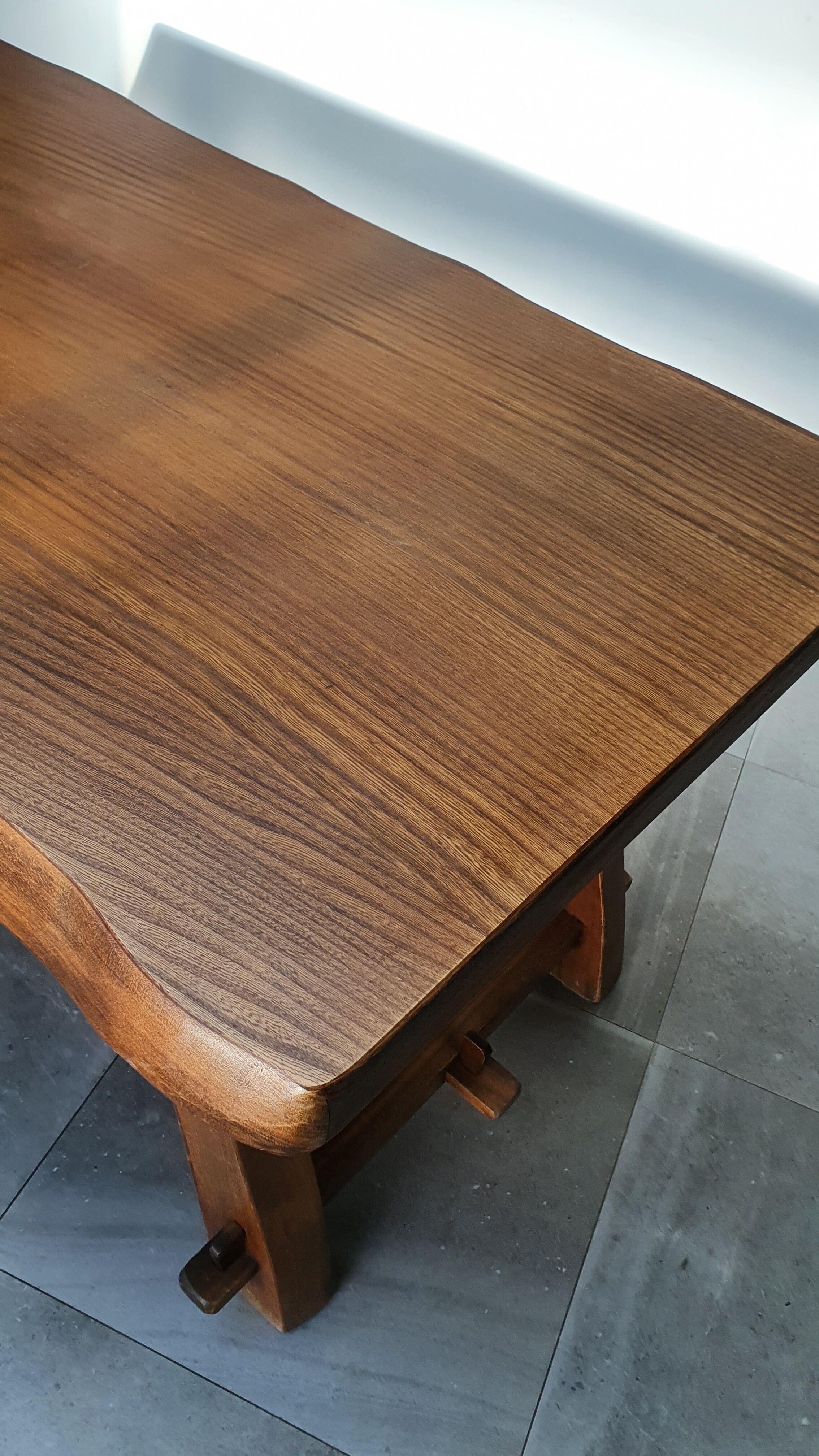 Brutalist elm farm table 60s
