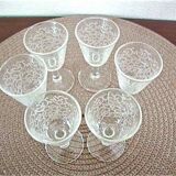 6 engraved glasses