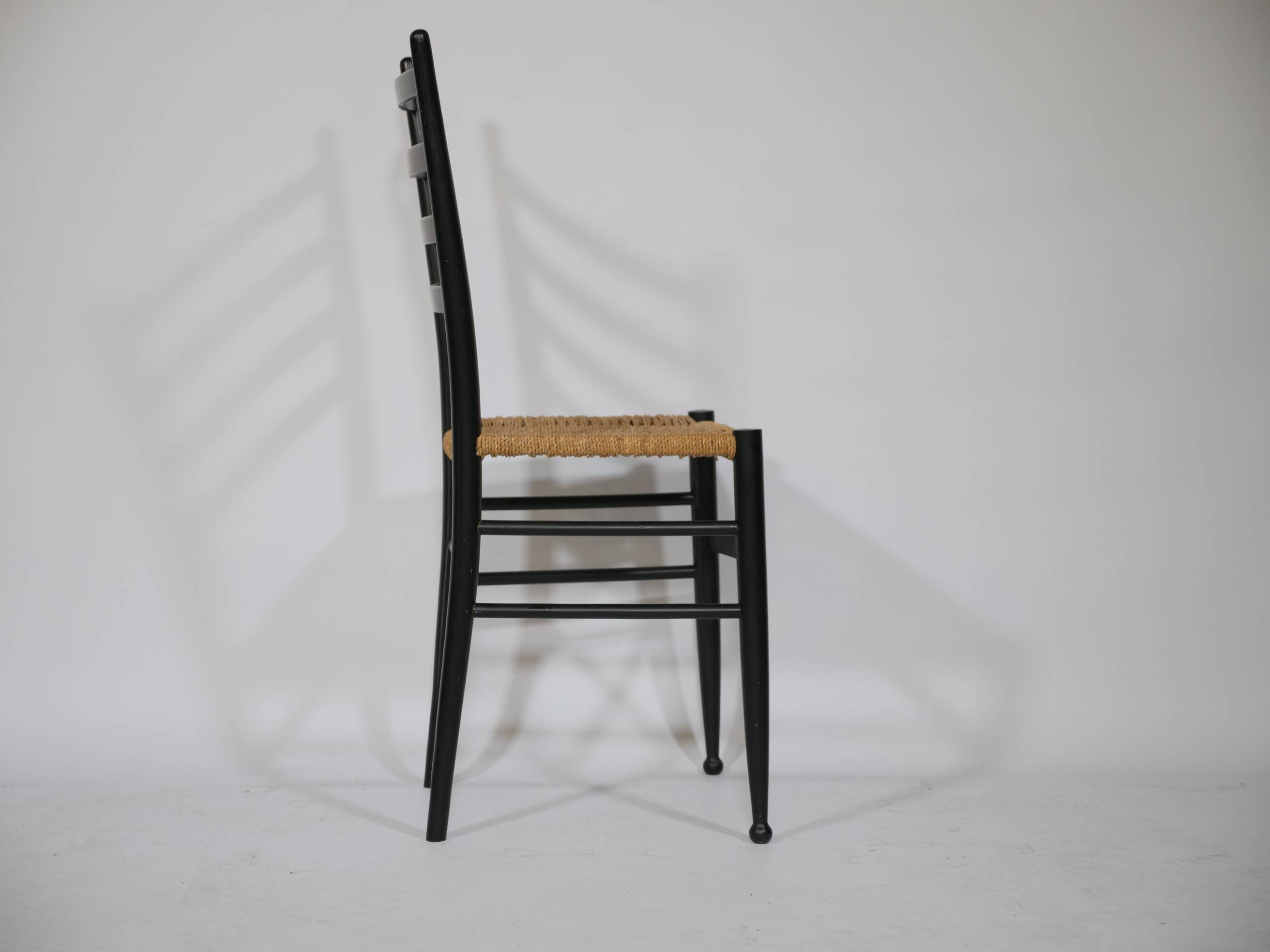 B&B Italy Wicker Chairs Table Colorful Mid-Century Design 60s 70s, Set of 5