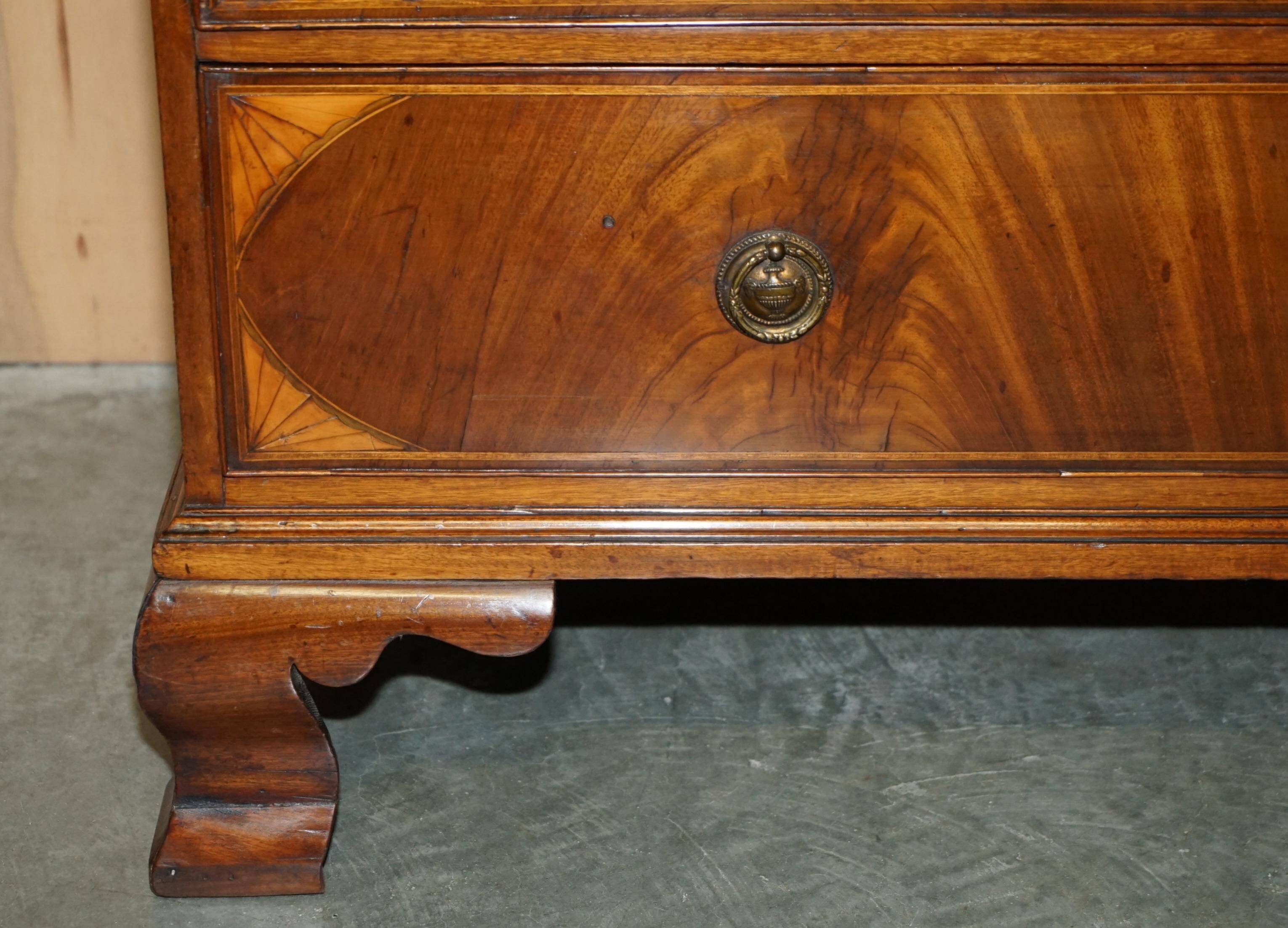 George III Sheraton linen cupboard in walnut, circa 1760.
