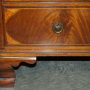 George III Sheraton linen cupboard in walnut, circa 1760.