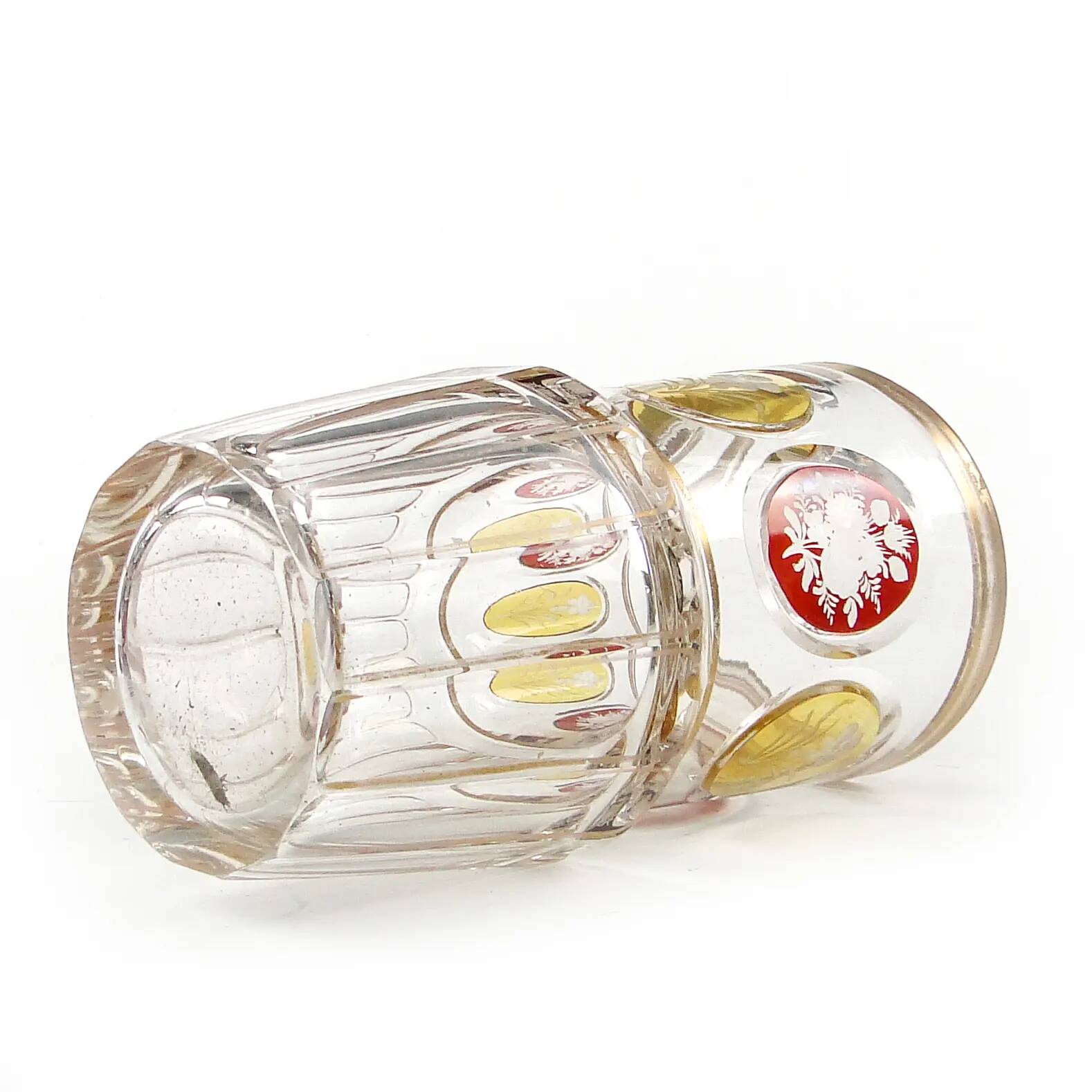 Verre Biedermeier, cristal, Bohême, République tchèque, 19e siècle
