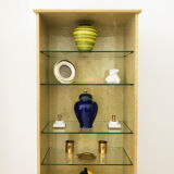 1980s birds eye maple display cabinet memphis milano style 1980s vintage