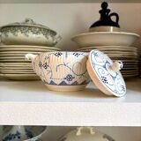Sugar pot, Sarreguemines jar in white and blue earthenware, "Copenhagen" service - early 20th century