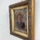 Portrait, photographie, ambrotype, peint à la main, XIXème, signé EV, daté 1881, verre bombé