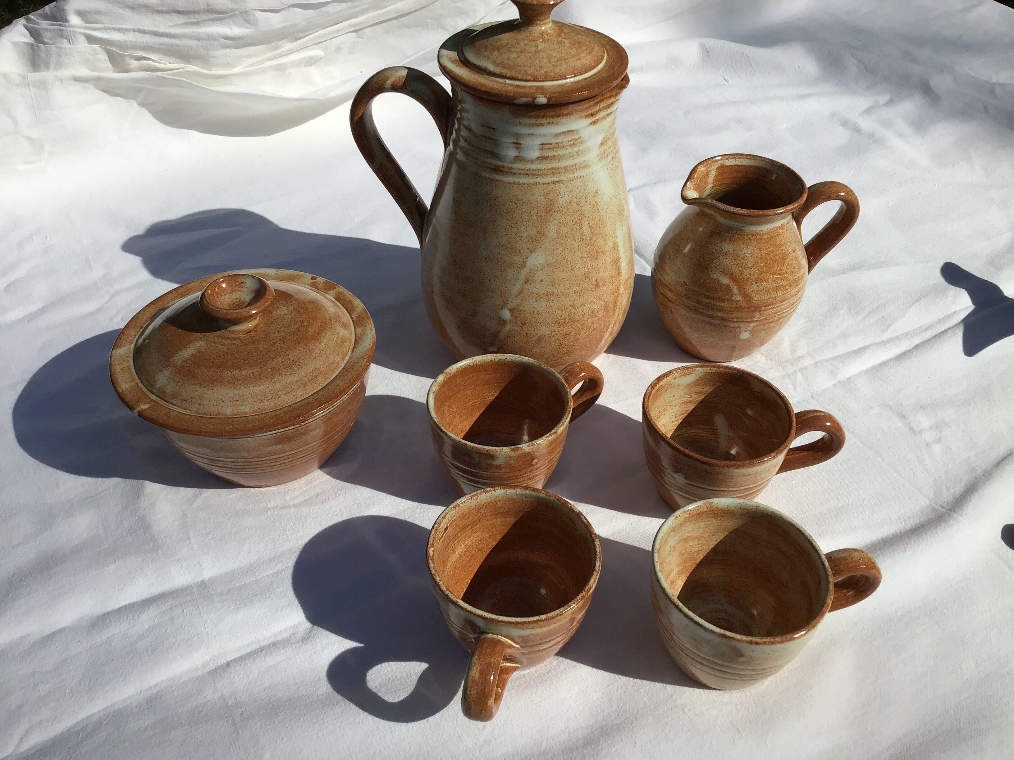 Vallauris coffee maker with sugar and milk pot