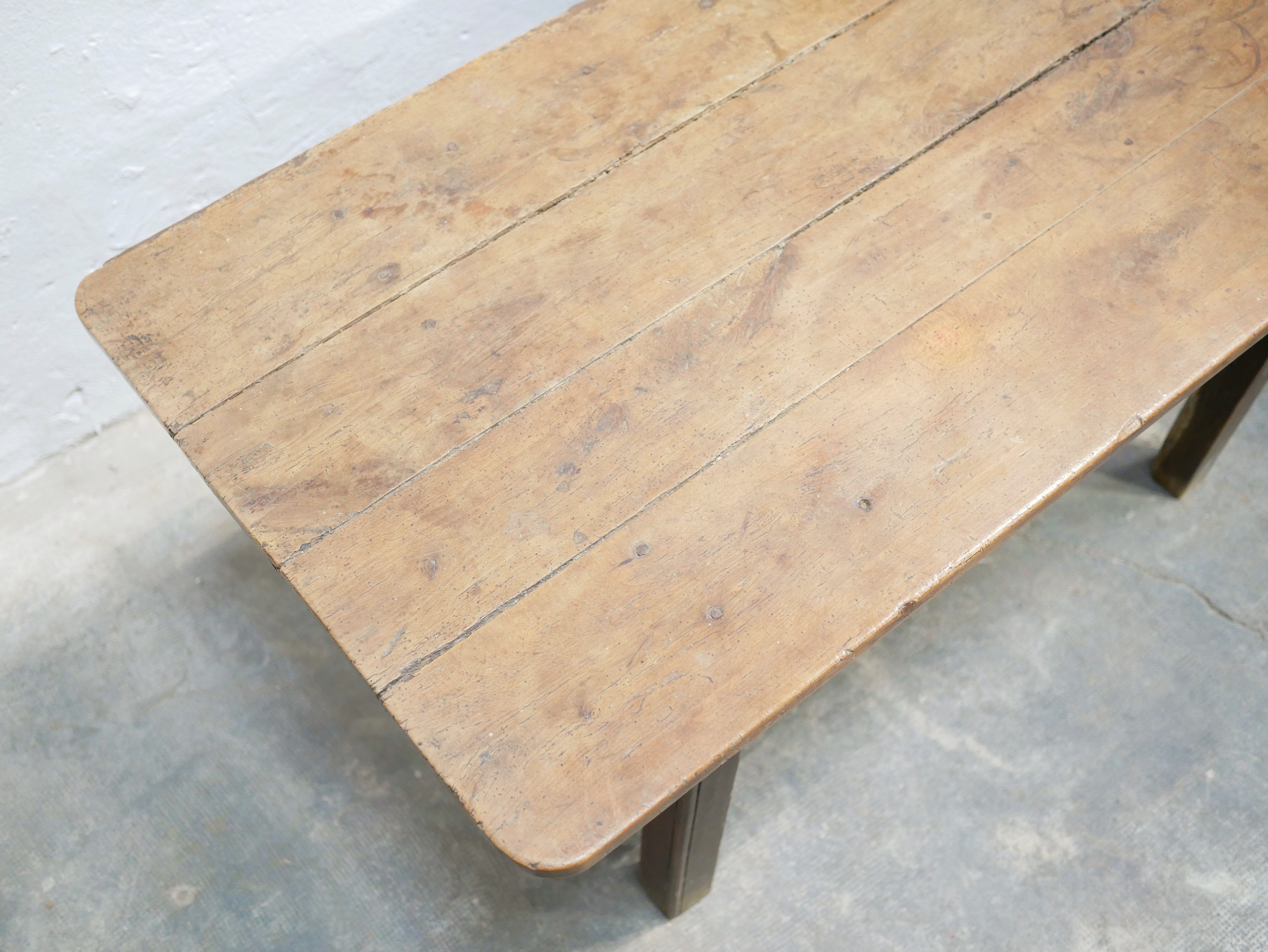 Vintage wooden farmhouse dining table