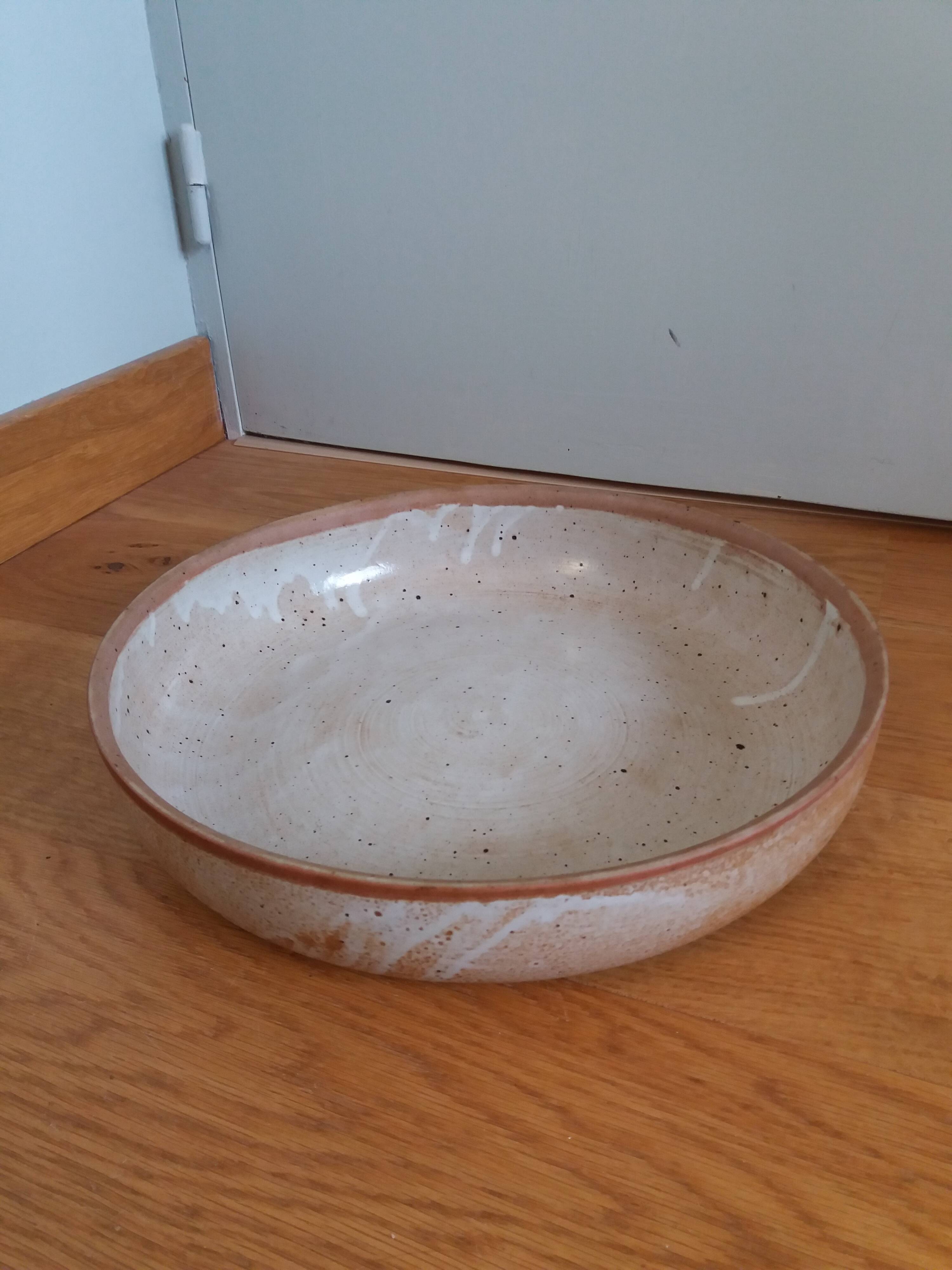 Deep dish stoneware salad bowl 31 cm