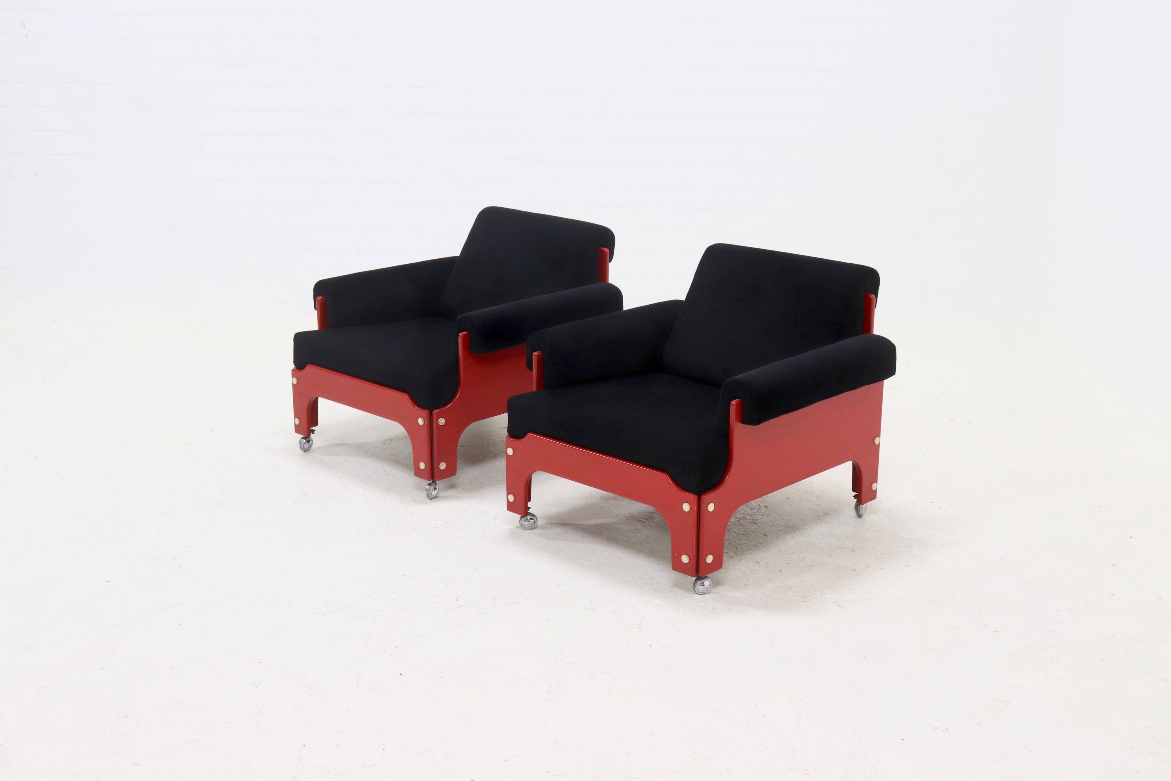 Rare Set of 2 ‘t Spectrum ‘SZ85’ Lounge Chairs by Jan Pieter Berghoef 1960s