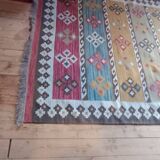 Kazakh oriental rug, vintage kilim from the 1930s. Handcrafted work.