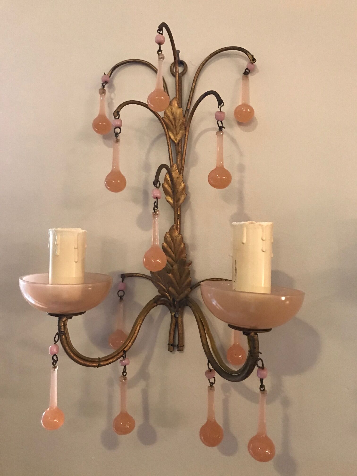 Wall light pair Murano 1950