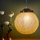 Suspension globe vintage art déco en verre dépoli jaune