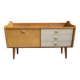 Low sideboard, white leatherette drawer fronts, 1960s
