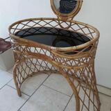 Vintage rattan dressing table from the 60s
