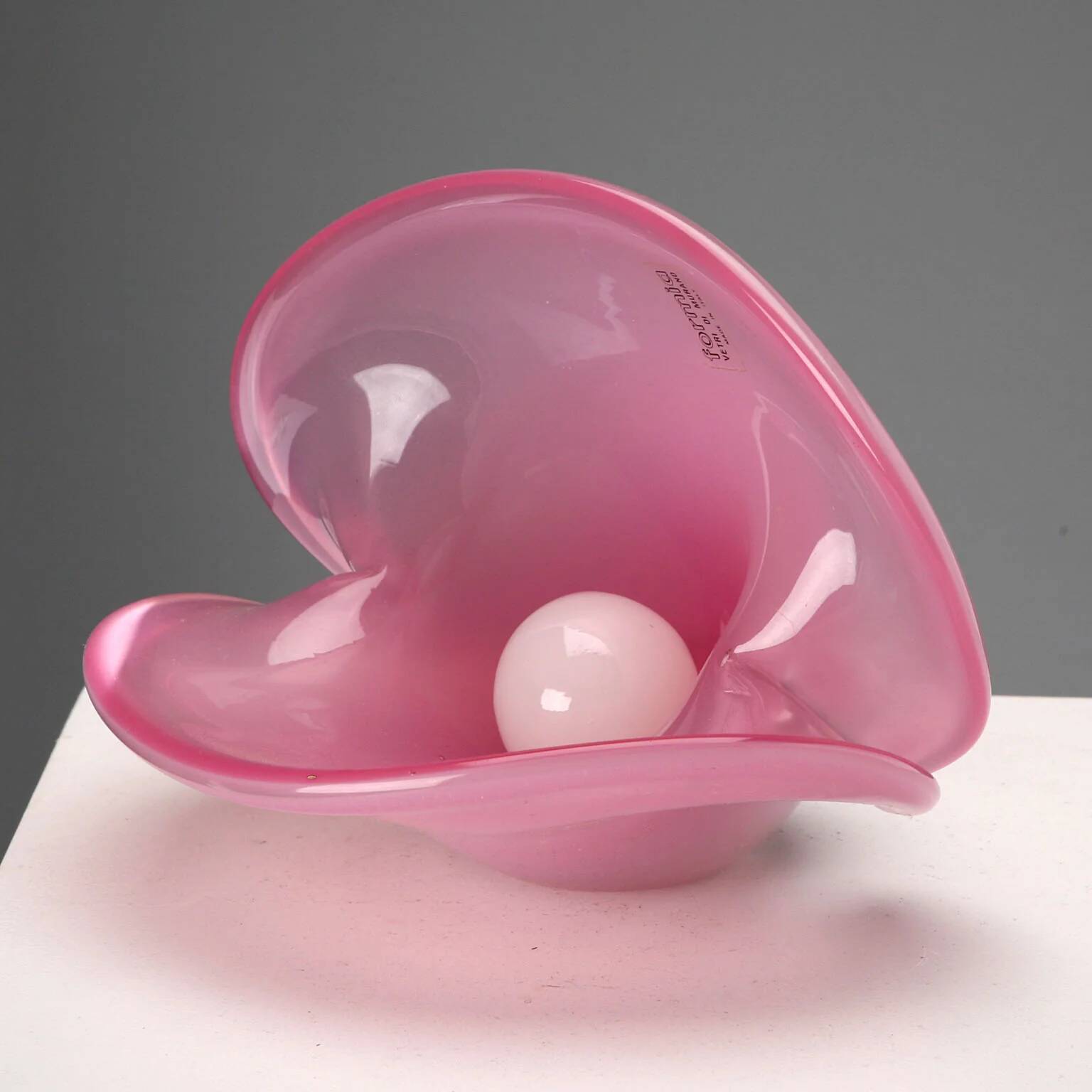 Vintage Murano glass shell from Formia, Italy, 1970s.