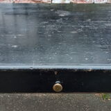 Black lacquered pine desk table