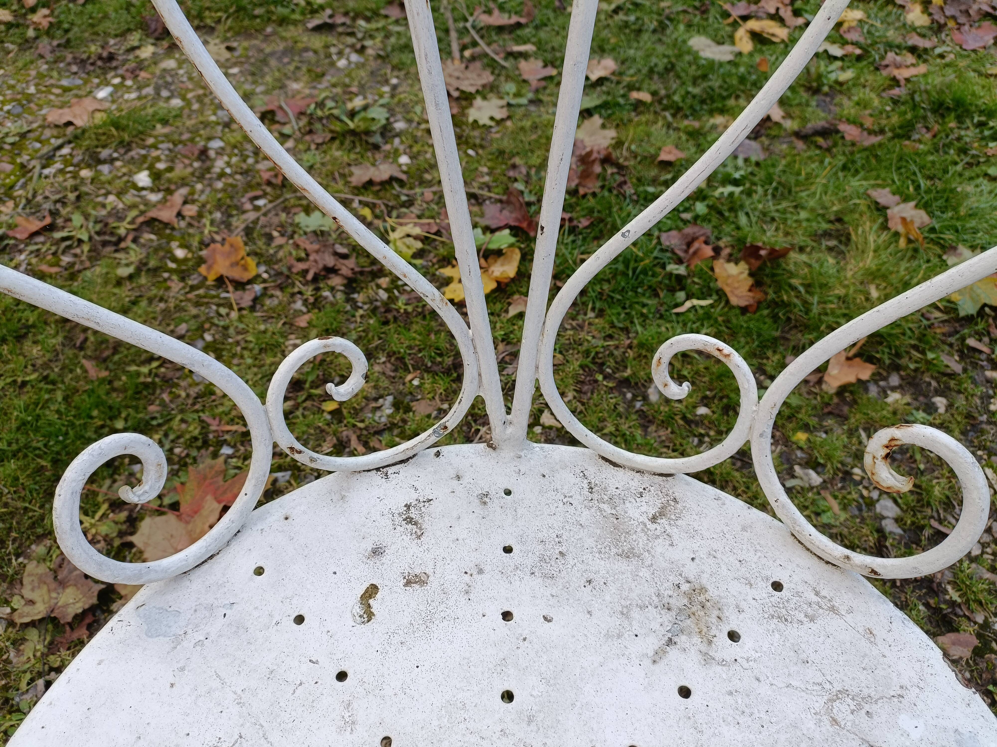 Paire de fauteuils de jardin anciens fer plein métal