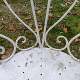 Paire de fauteuils de jardin anciens fer plein métal